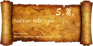 Saffer Márta névjegykártya