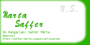 marta saffer business card