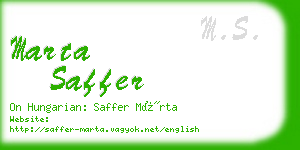 marta saffer business card